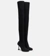 Amina Muaddi Veneda 95 Over-the-knee Boots In Black