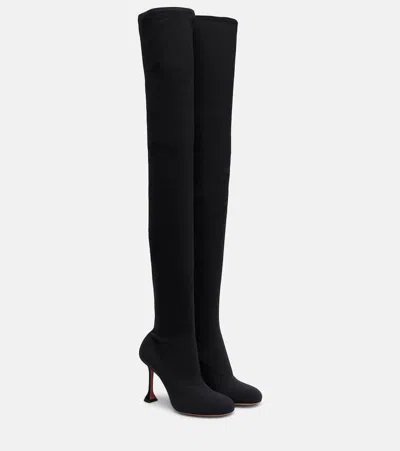 Amina Muaddi Veneda 95 Over-the-knee Boots In Black