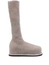 Amina Muaddi Veneda 15 Knee-high Sock Boots In Brown