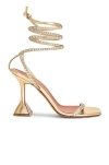 Amina Muaddi Vita Crystal Sandal In Nappa Gold & White