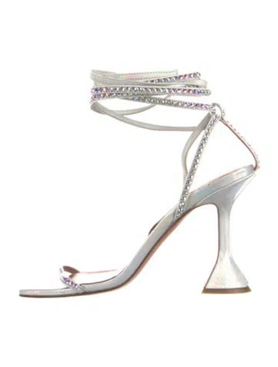 Pre-owned Amina Muaddi Vita Leather Sandals In White