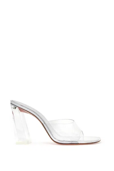 Amina Muaddi Women Brigitte Pvc Heel Mules In Silver