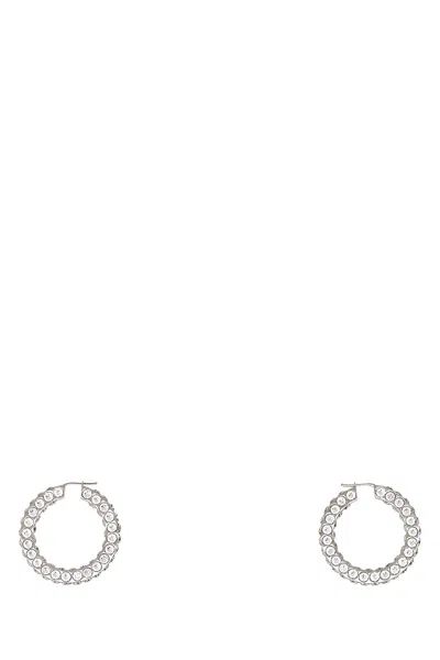 Amina Muaddi Whicrysilbase Earrings In Silver