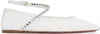 Amina Muaddi White Ane Lace Ballerina Flats In Ivory