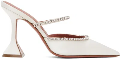 AMINA MUADDI WHITE GILDA MULE HEELS
