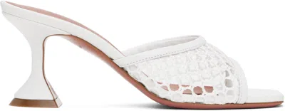 AMINA MUADDI WHITE LUPITA NET 70 HEELED SANDALS