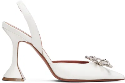 Amina Muaddi White Rosie Sling Heels