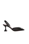Amina Muaddi Pointed Toe Embellished Heel Sandals