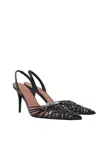 Amina Muaddi 90mm Lori Patent Leather Slingbacks