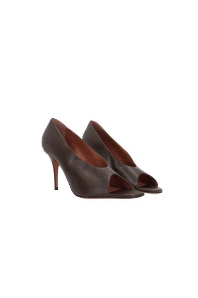 Amina Muaddi With Heel In Brown