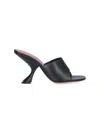 Amina Muaddi 90mm Lupita Sculpted Heel Sandals In Black