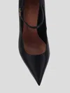 Amina Muaddi Anok 105 Patent Black Pumps