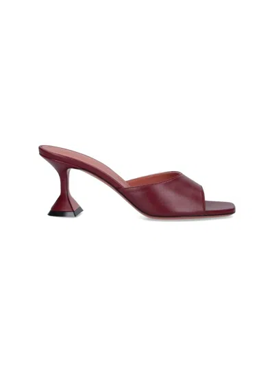 Amina Muaddi With Heel In Burgundy