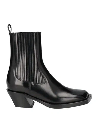 Amina Muaddi Woman Ankle Boots Black Size 7 Leather