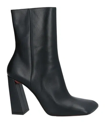 Amina Muaddi Woman Ankle Boots Black Size 6 Leather
