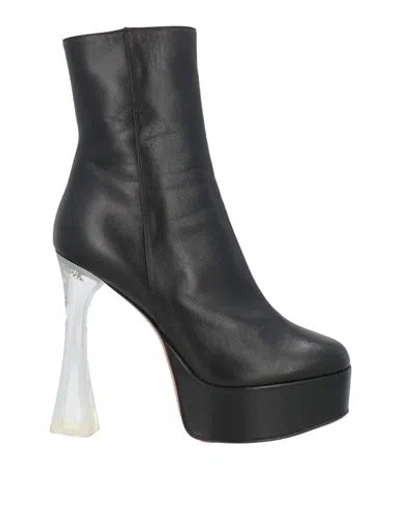 Amina Muaddi Woman Ankle Boots Black Size 8 Soft Leather