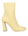 Amina Muaddi Woman Ankle Boots Light Yellow Size 9 Leather In Yellow