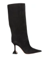 Amina Muaddi Woman Boot Black Size 8 Leather, Rubber In Black