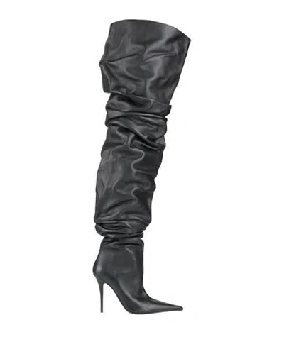 Amina Muaddi Woman Boot Black Size 9 Calfskin