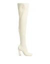 Amina Muaddi Woman Boot Cream Size 8 Textile Fibers In White