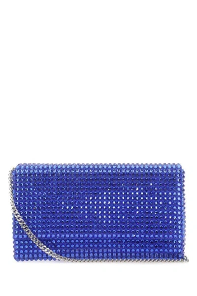 Amina Muaddi Woman Clutch In Blue