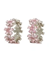 Amina Muaddi Woman Earrings Pink Size - Bronze, Crystal, Swarovski Crystal