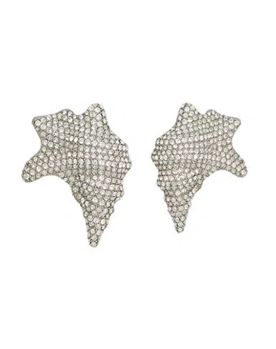 Amina Muaddi Woman Earrings Silver Size - Bronze, Crystal, Swarovski Crystal
