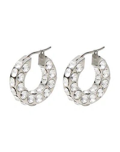 Amina Muaddi Woman Earrings Silver Size - Metal In Pattern