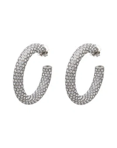 Amina Muaddi Woman Earrings Silver Size - Metal In Black