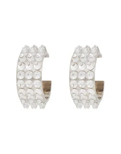 Amina Muaddi Woman Earrings Silver Size - Brass