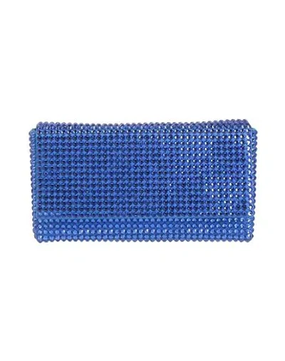 Amina Muaddi Woman Handbag Blue Size - Textile Fibers In Blue
