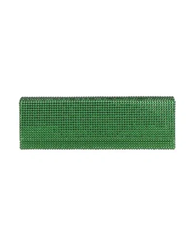 Amina Muaddi Woman Handbag Green Size - Textile Fibers