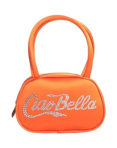 Amina Muaddi Woman Handbag Orange Size - Textile Fibers