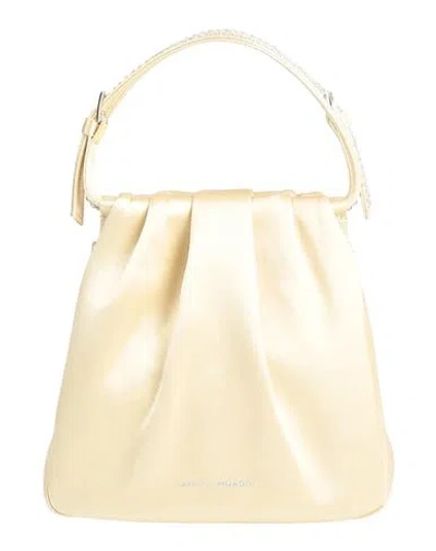 Amina Muaddi Woman Handbag Pastel Yellow Size - Textile Fibers