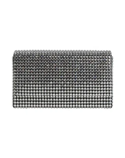 Amina Muaddi Woman Handbag Silver Size - Textile Fibers