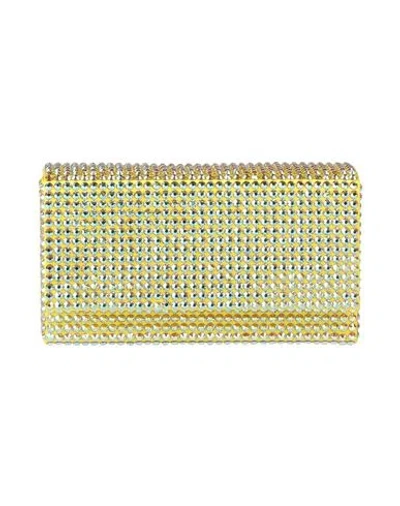 Amina Muaddi Woman Handbag Yellow Size - Textile Fibers In Yellow