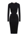 Amina Muaddi Woman Midi Dress Black Size L Polyamide, Elastane