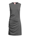 Amina Muaddi Woman Mini Dress Lead Size L Modal, Elastane In Grey