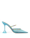 Amina Muaddi Woman Mules & Clogs Azure Size 6.5 Pvc - Polyvinyl Chloride In Blue