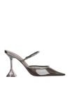 Amina Muaddi Woman Mules & Clogs Black Size 6 Pvc - Polyvinyl Chloride