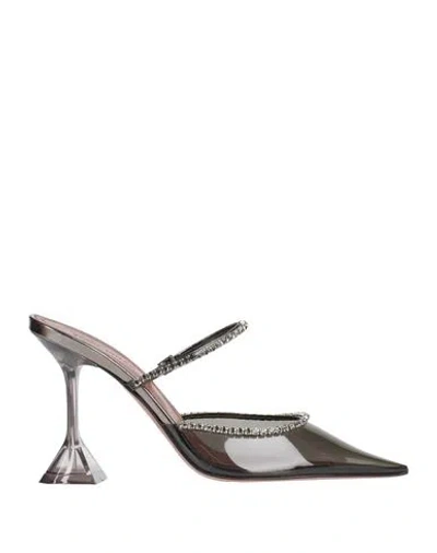 Amina Muaddi Woman Mules & Clogs Black Size 6 Pvc - Polyvinyl Chloride In Black