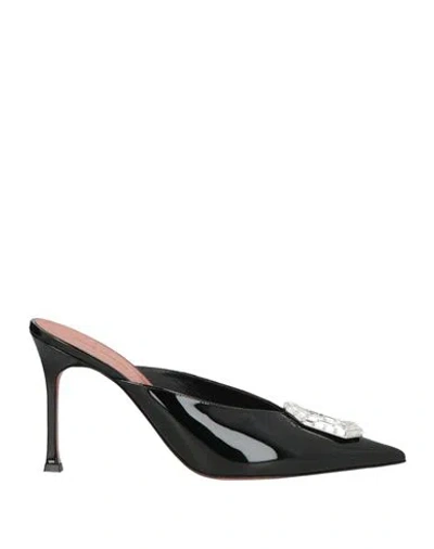 Amina Muaddi Woman Mules & Clogs Black Size 8 Leather