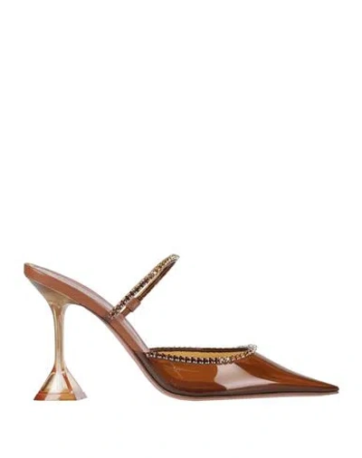 AMINA MUADDI AMINA MUADDI WOMAN MULES & CLOGS BROWN SIZE 7.5 PVC - POLYVINYL CHLORIDE 
