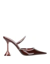 Amina Muaddi Woman Mules & Clogs Burgundy Size 8.5 Pvc - Polyvinyl Chloride In Red