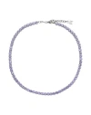 Amina Muaddi Woman Necklace Lilac Size - Metal In Purple