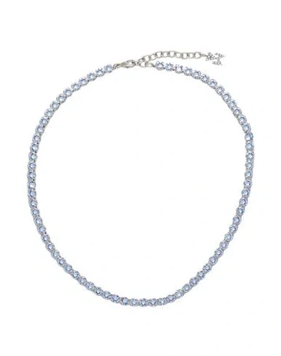 Amina Muaddi Woman Necklace Sky Blue Size - Metal