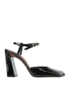 Amina Muaddi Charlotte Patent Ankle-strap Pumps In Black