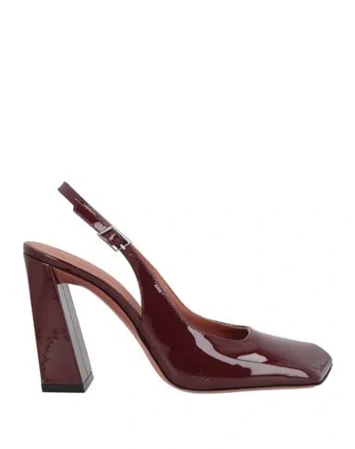 AMINA MUADDI AMINA MUADDI WOMAN PUMPS BURGUNDY SIZE 8 LEATHER