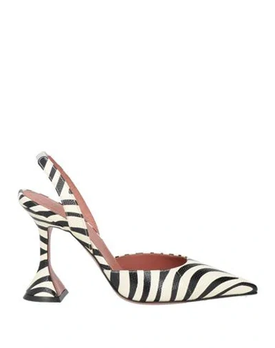 Amina Muaddi Woman Pumps Cream Size 10.5 Leather