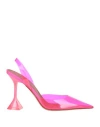 Amina Muaddi Holli Glass Pvc Slingback Pumps In Pink